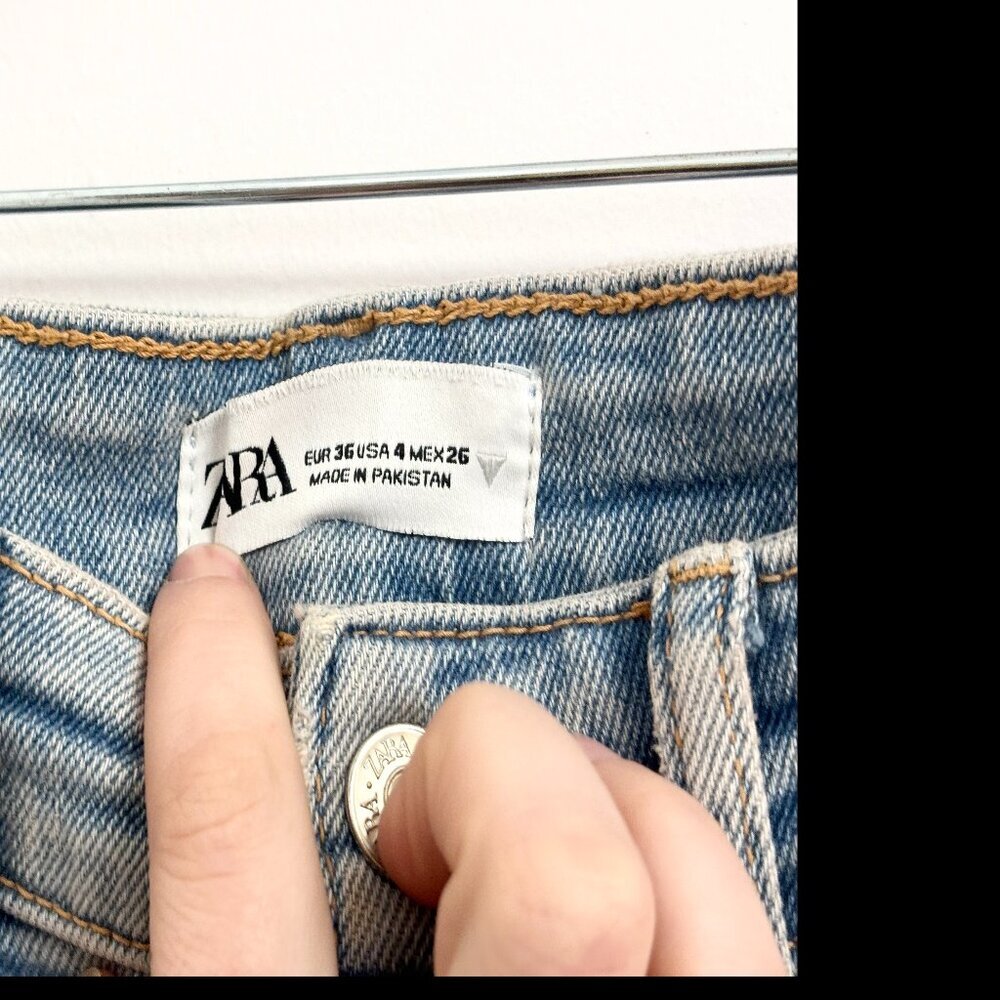 NWOT Zara High Rise Light Washed Denim Sz 4 Skinny Jeans - Picture 6 of 11